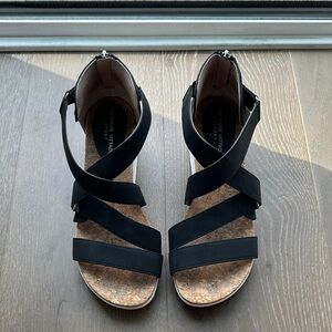 Adrienne Vittadini Sport Black Strappy Sandals
